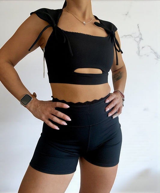 Calza biker Aralina con puntilla