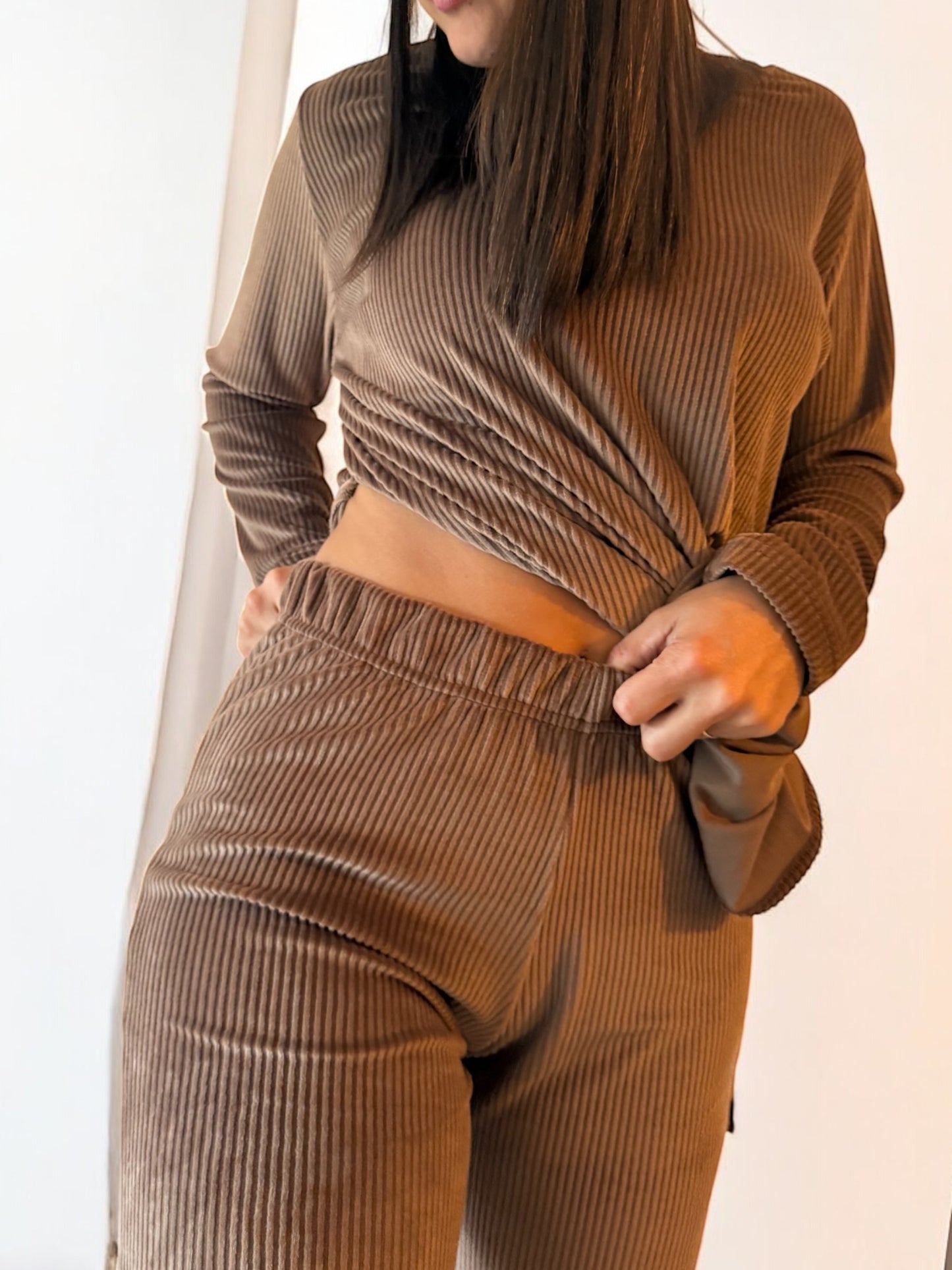 Conjunto buzo recto pantalón Oxford